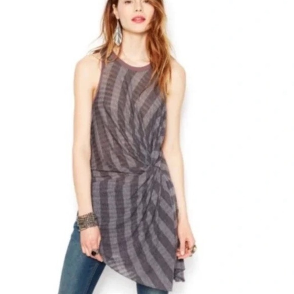 We the free/Free People Topsy Turvy Tunic Tank Asymmetrical Top - Picture 1 of 8
